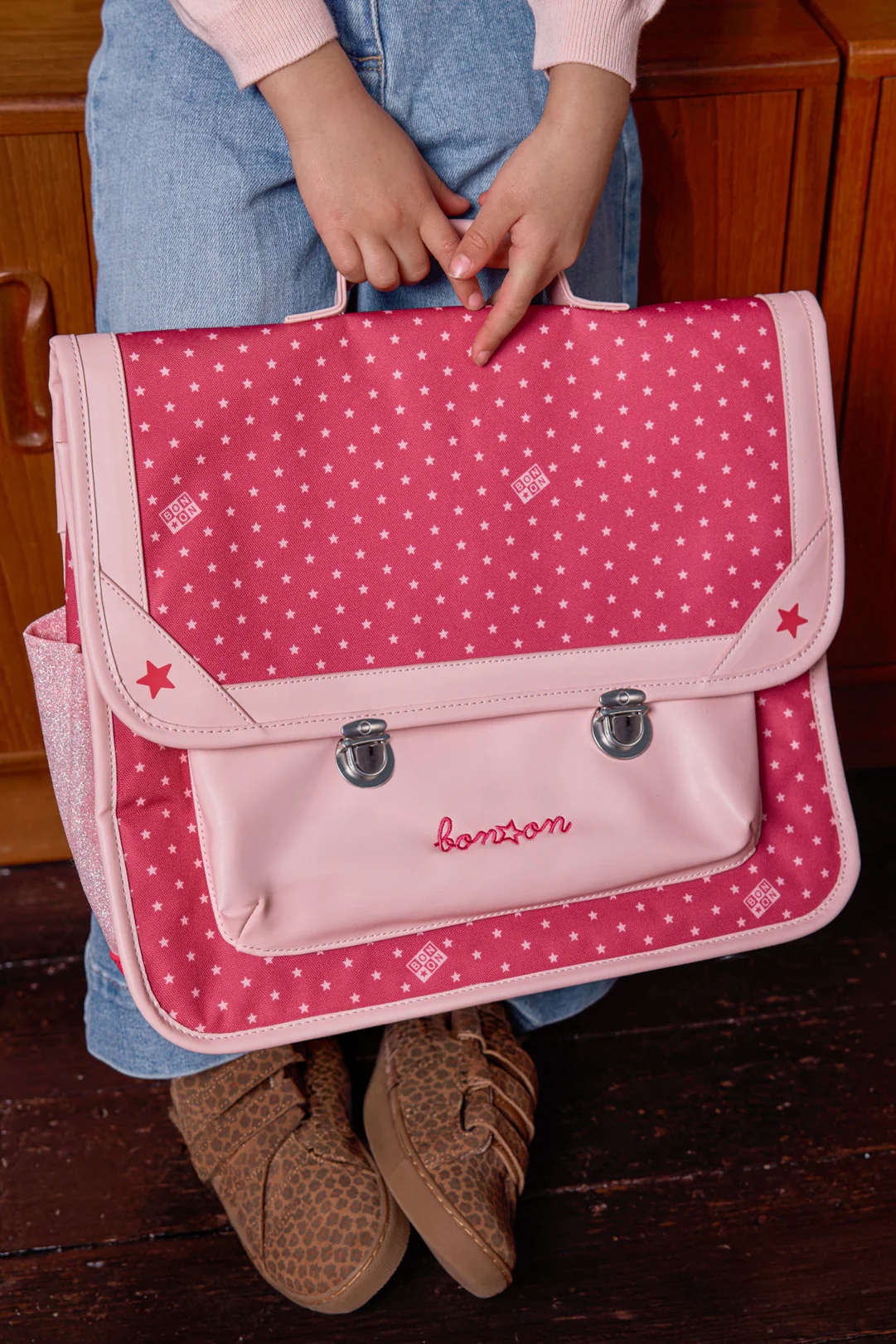 Cartable - Rose Étoiles