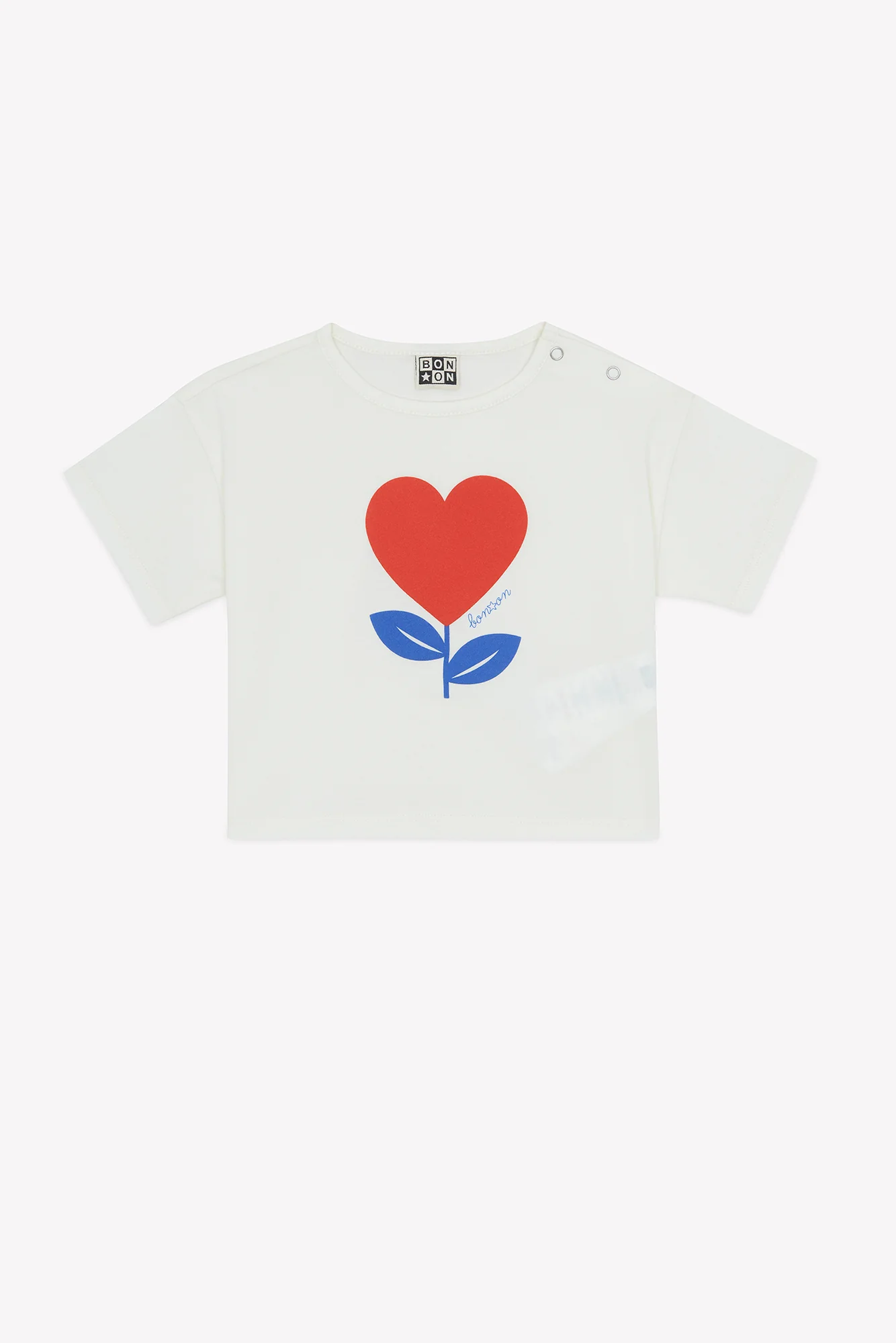 T-Shirt - Livo Coeur Ecru Bonton - Image 2
