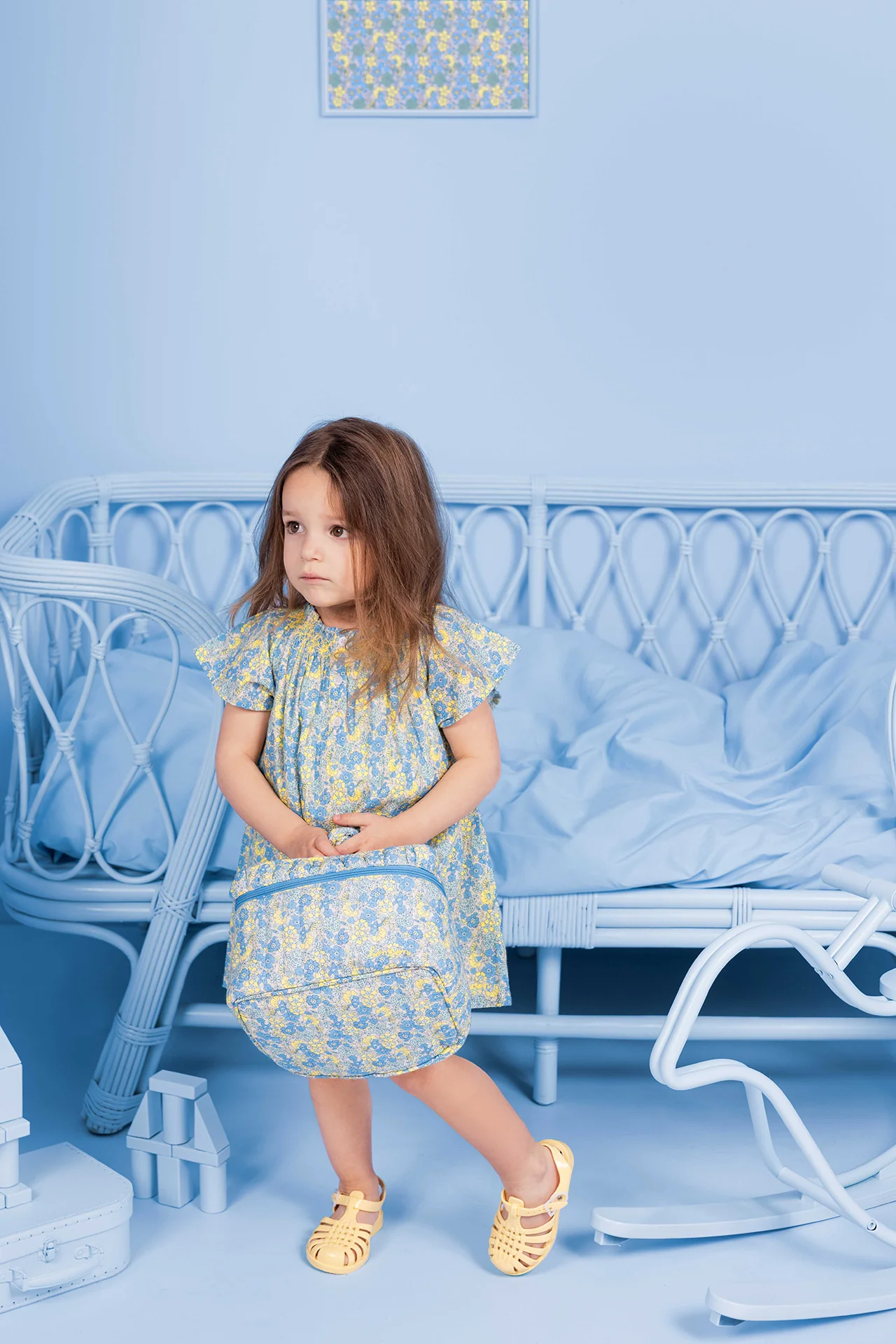 Robe - Noisette Fleur Vintage Bleu