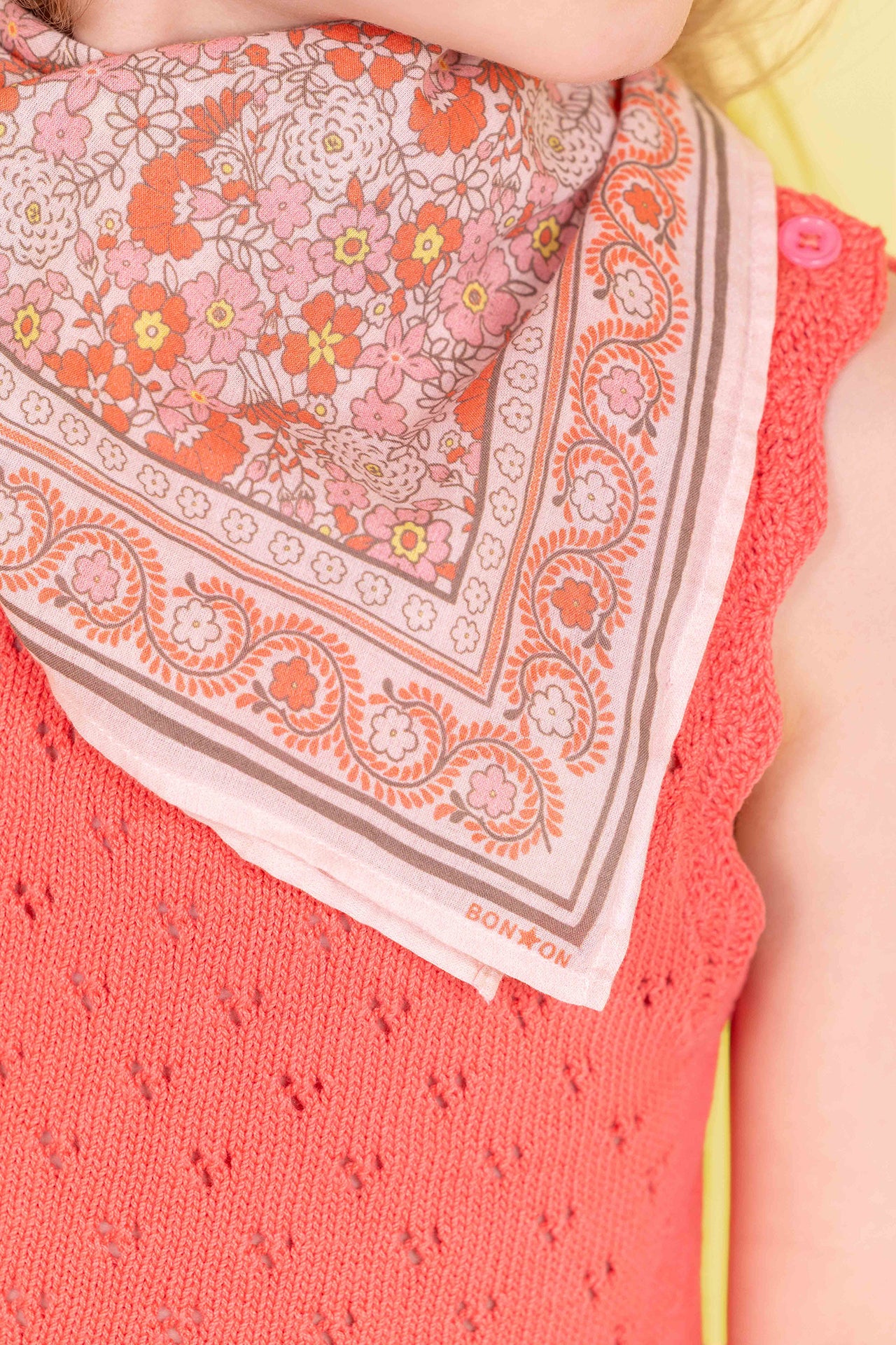Foulard - Fleur Vintage Rose