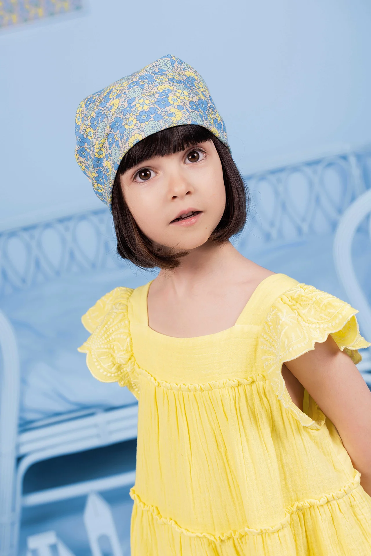Foulard - Fleur Vintage Bleu - Image 2