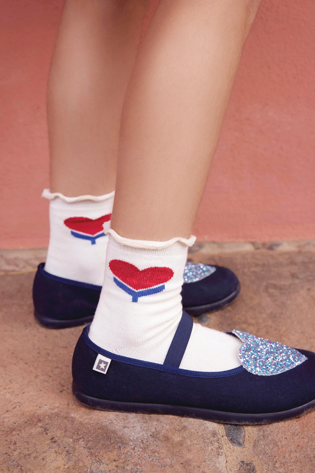 Chaussettes - Coeur Ecru Bonton