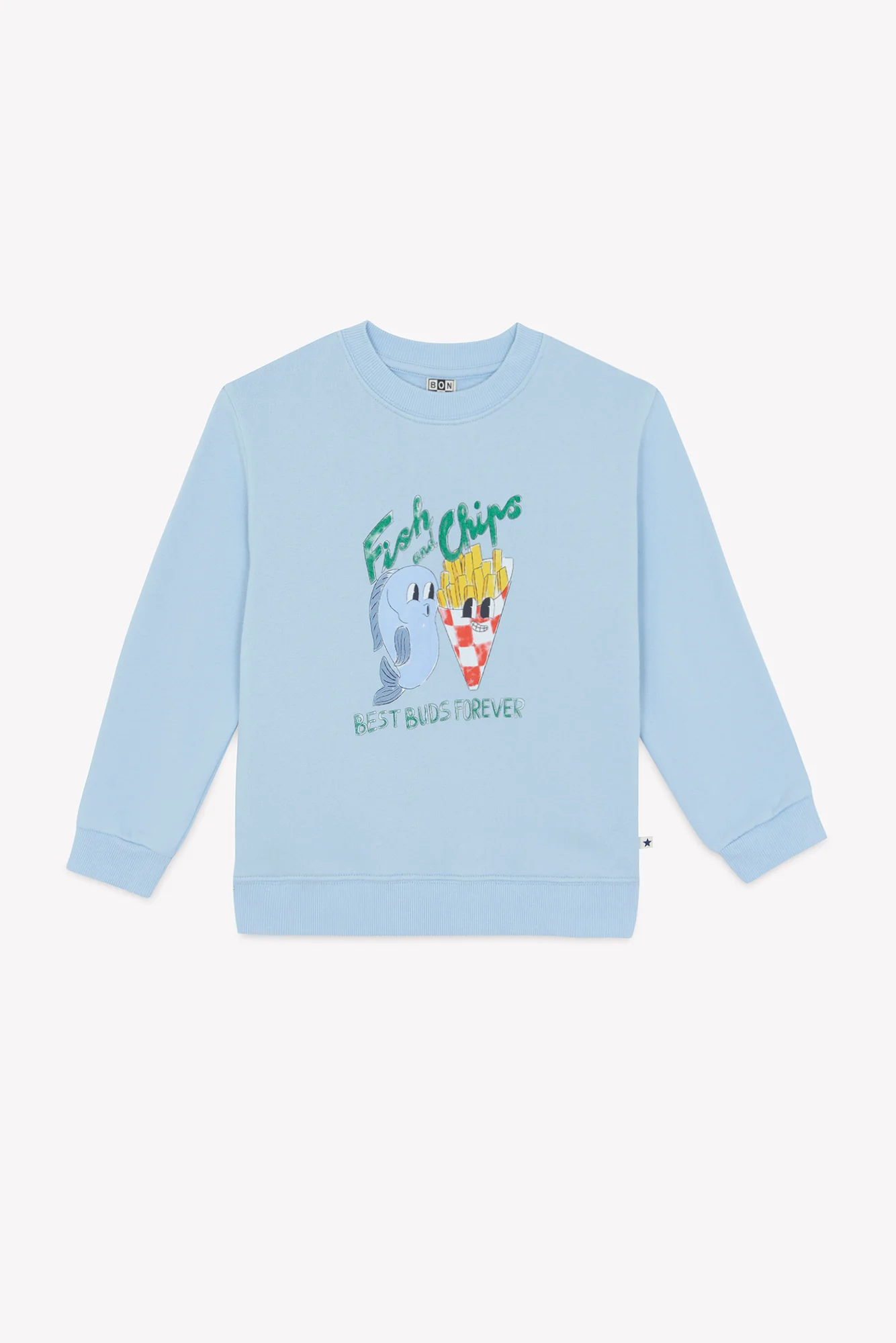 Sweat - Smile Fish Bleu Coton - Image 3