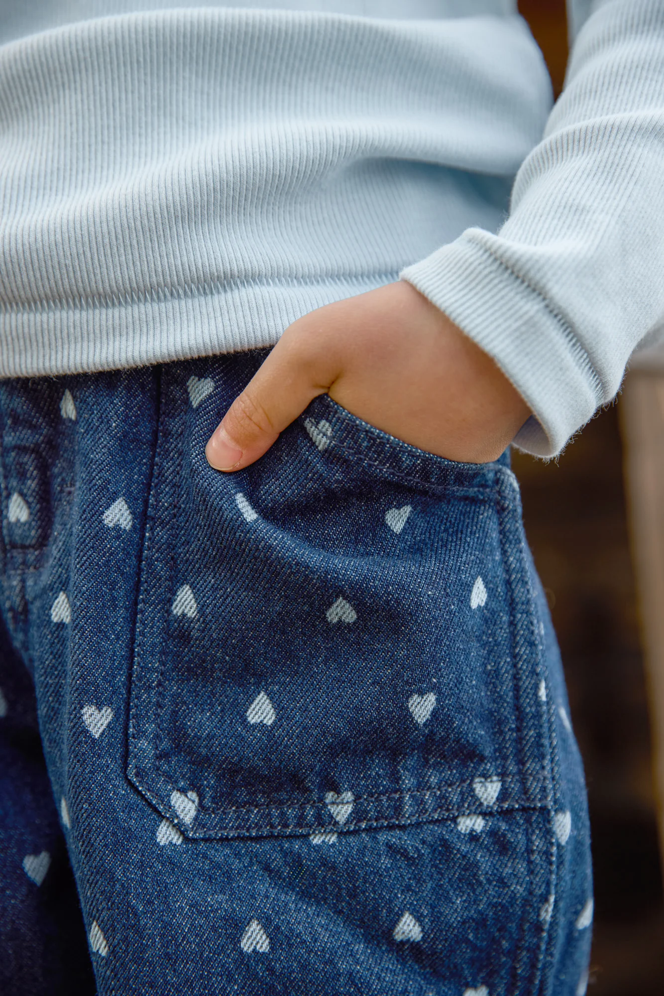 Pantalon - Lino Denim Cœurs Coton - Image 3