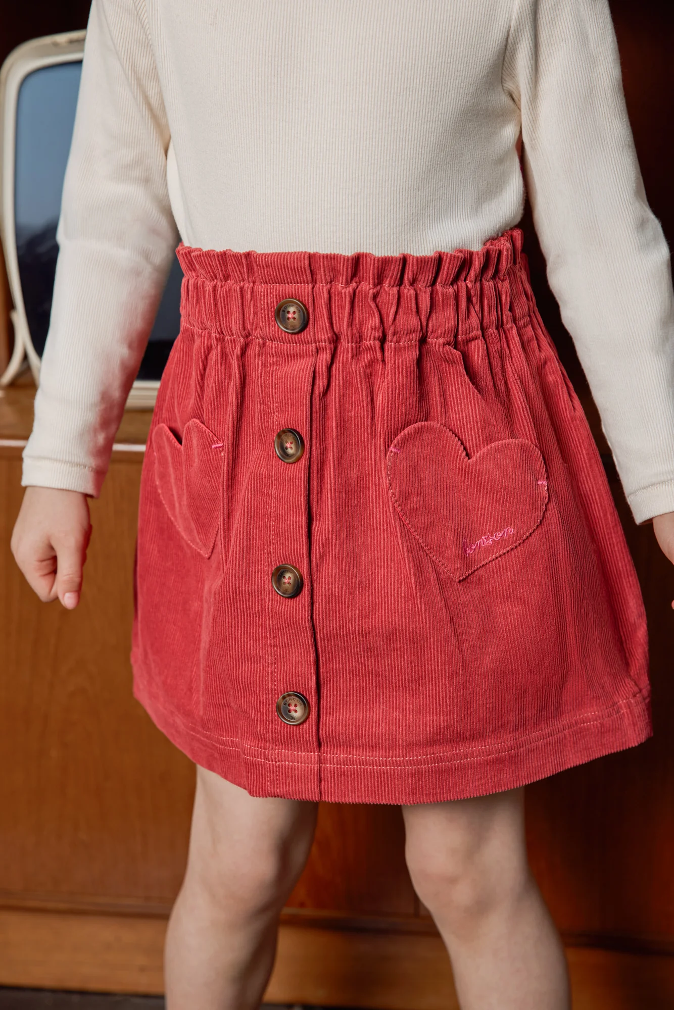 Jupe - Polka Rose Elizabeth Velours