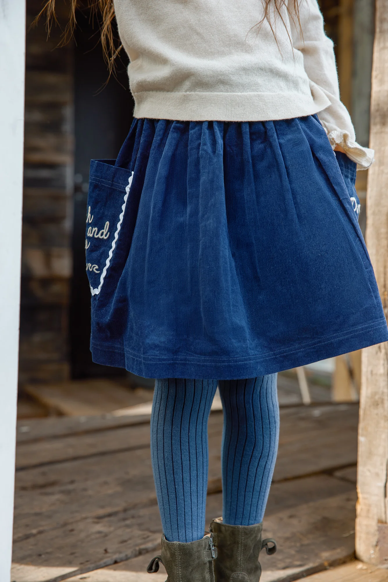 Jupe - Ruche Sailor Blue Coton - Image 2