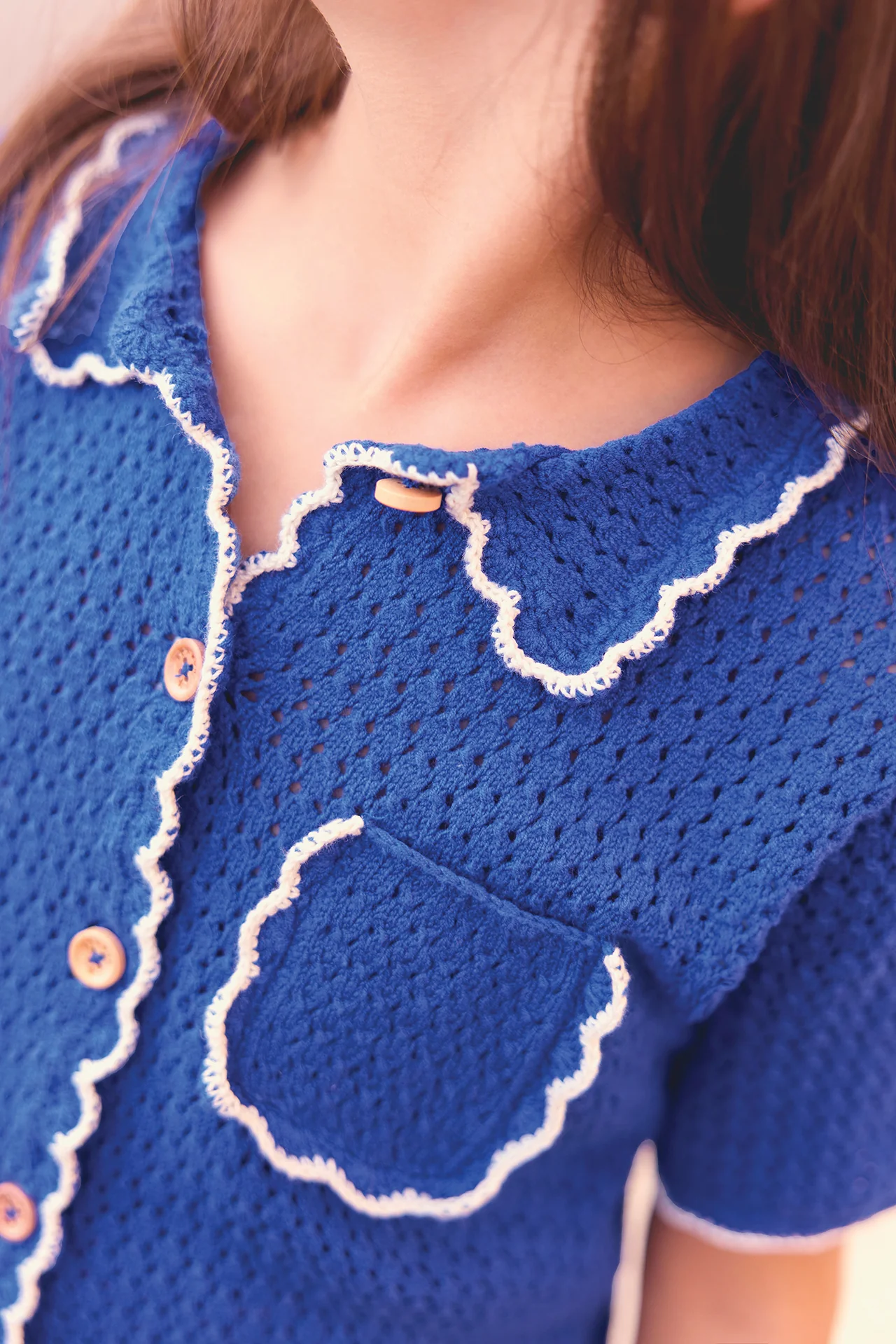Cardigan - Lanza bleu fou en crochet - Image 2