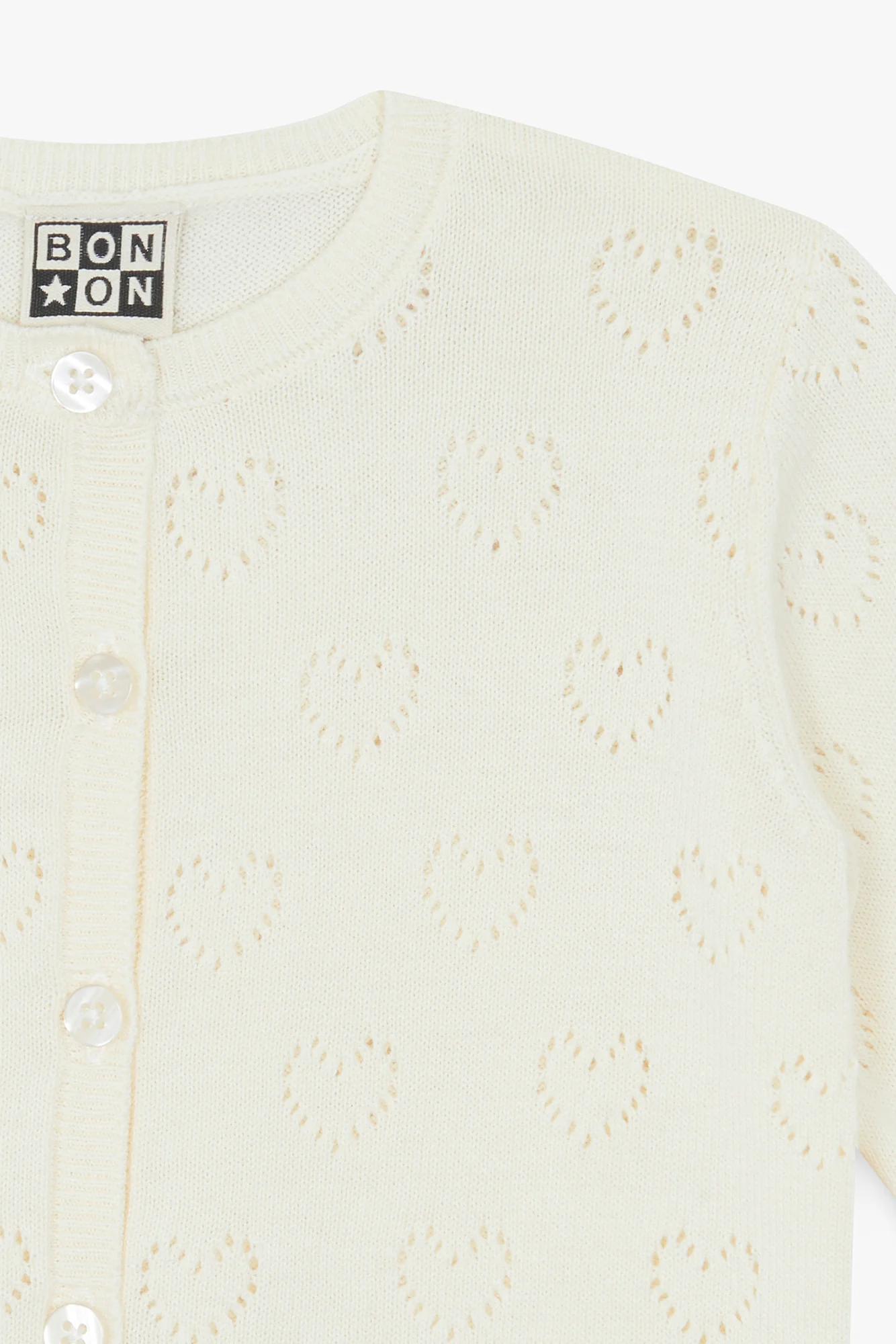 Cardigan - Lilet ajouré écru bonton - Image 2
