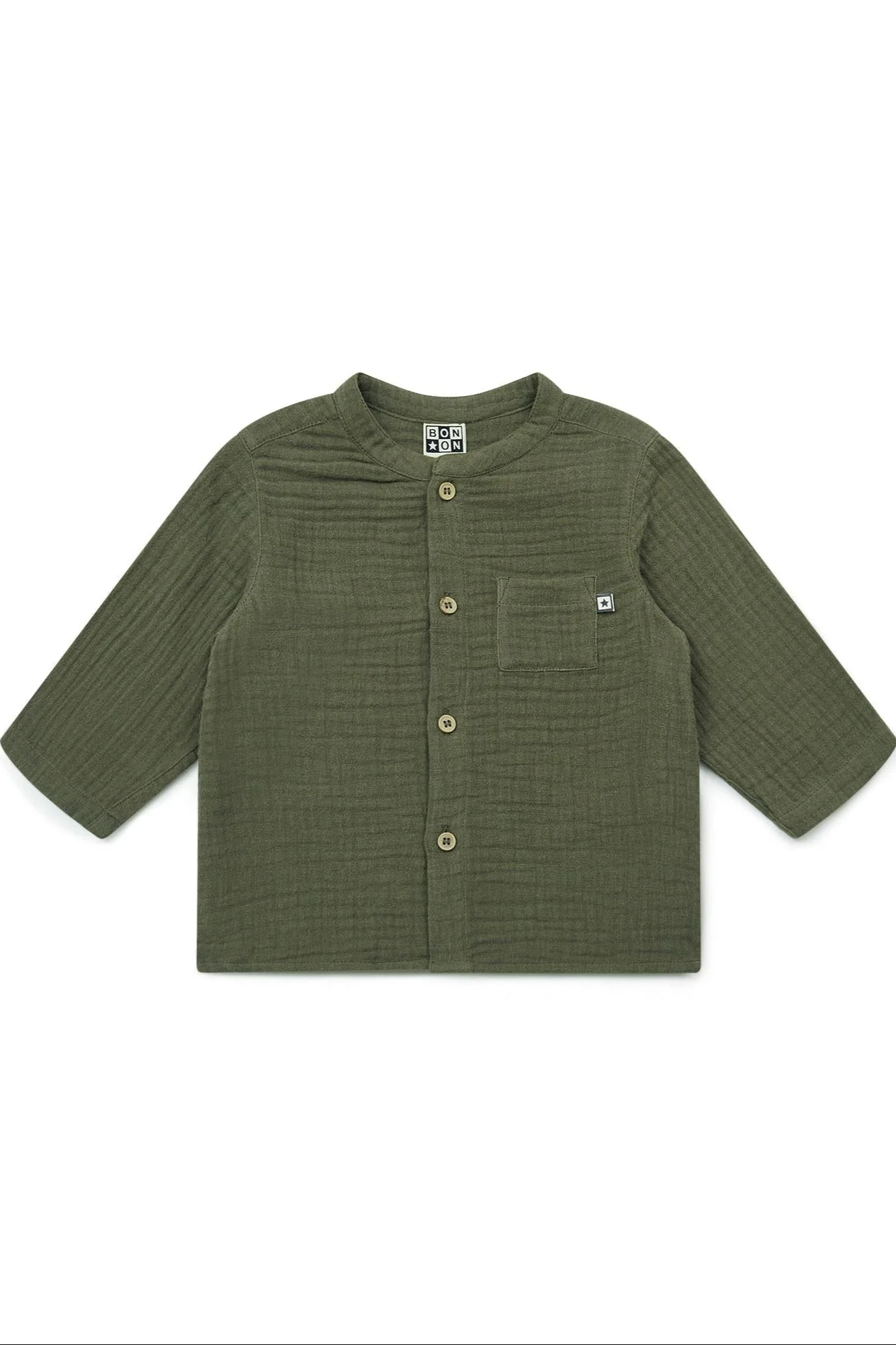 Chemise - Inter verte Bébé en gaze 100% coton biologique certifié GOTS