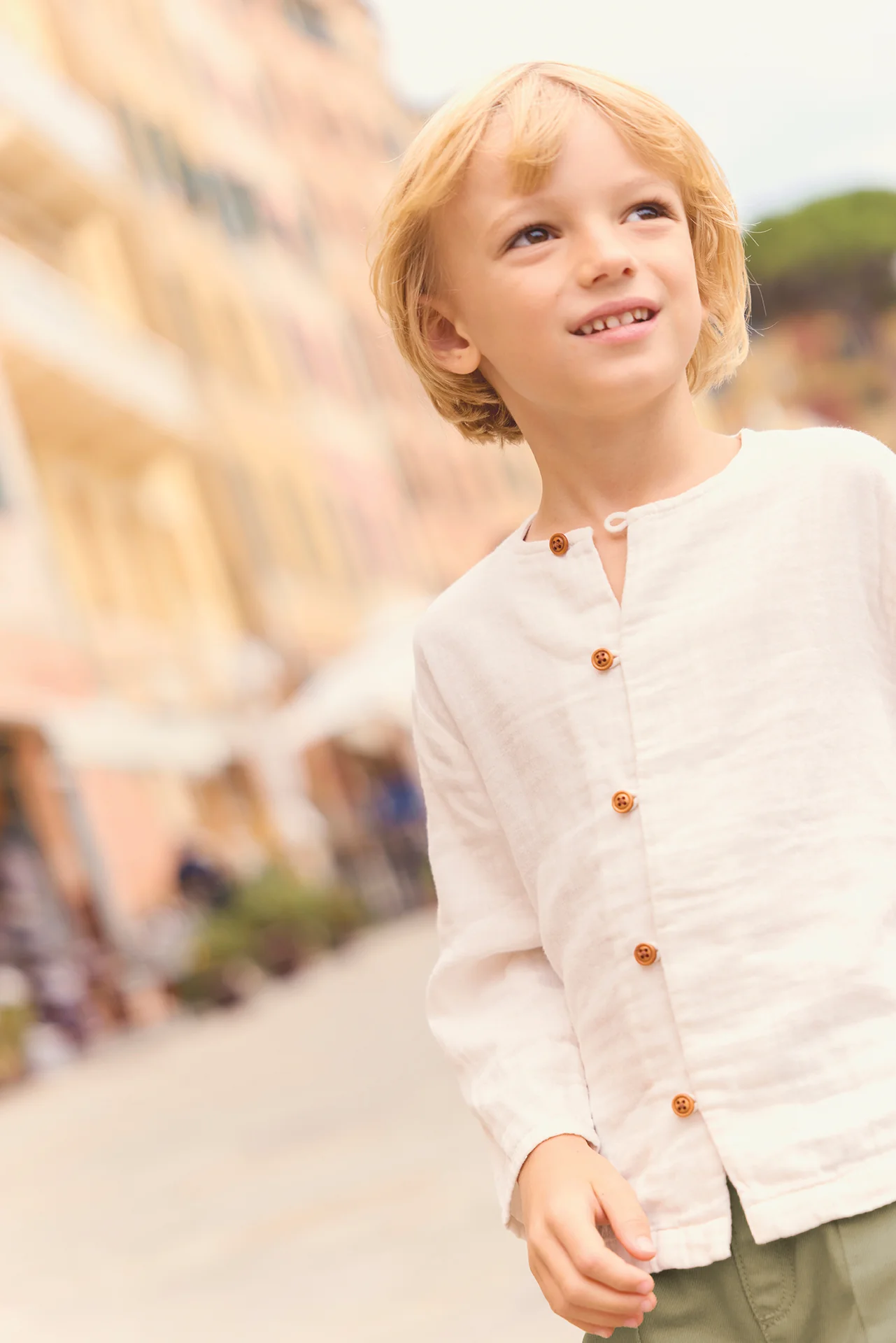 Chemise - Linde écru bonton en gaze de coton - Image 3