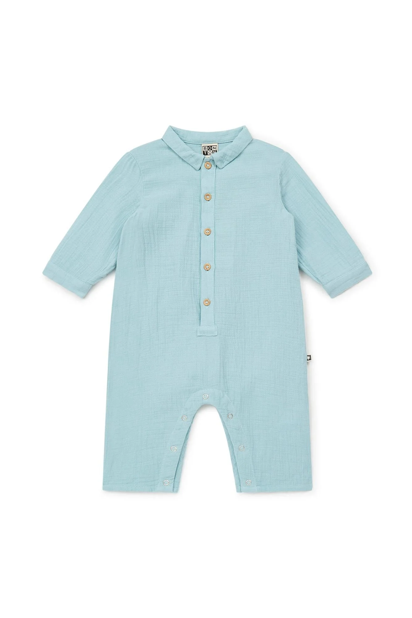 Combinaison - Baobab bleu Bébé gaze de coton biologique certifié GOTS