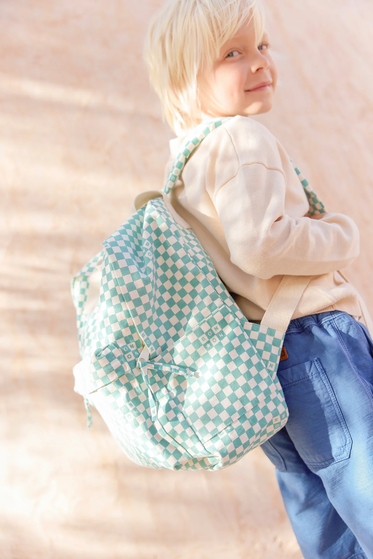 Sac à dos - Damier moyen bleu vintage - Image 2