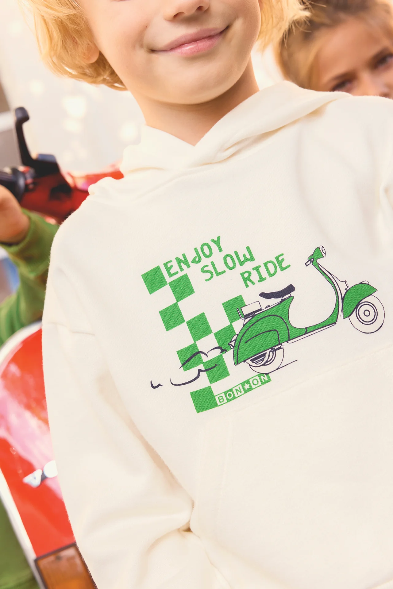 Sweat - Lennon écru bonton illustration scooter - Image 2