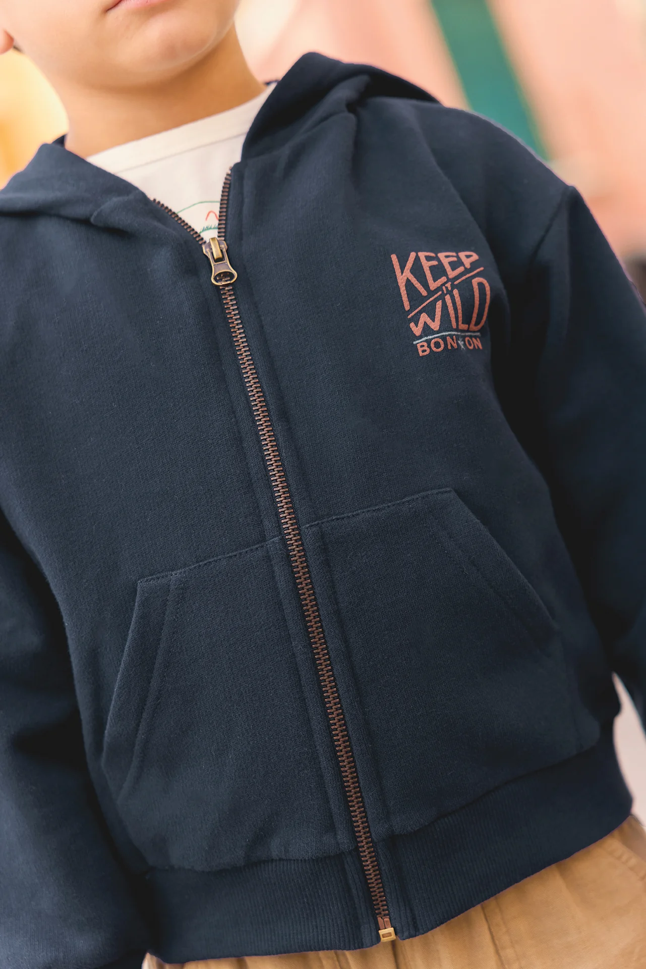 Sweat - Lu bleu nuit imrimé "keep it wild" - Image 2