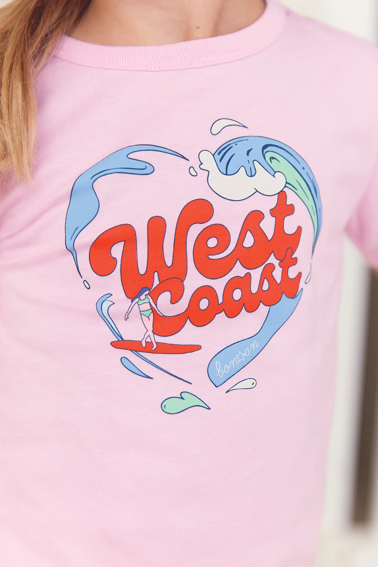 T-shirt - Tubo rose bule illustration "West Coast" - Image 2