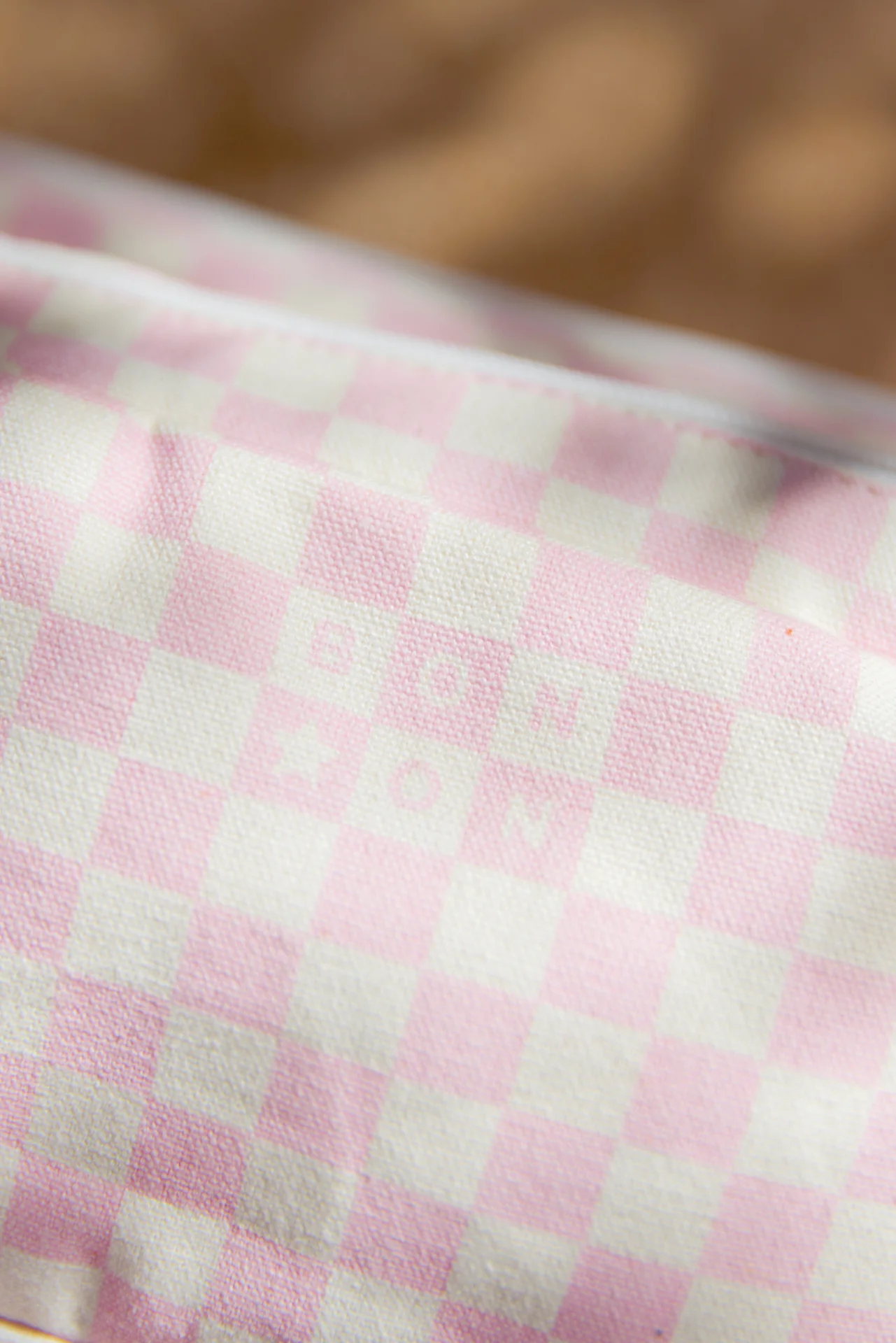 Trousse - Damier rose clair - Image 2